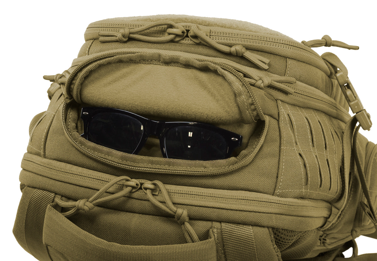 Elite Survival Systems Guardian EDC Backpack 25L with multiple compartments and a sleek design, featuring an eyewear pocket.
