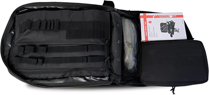 Deluxe Tactical Medical Kit by MediTac Kits featuring a first responder bag with a CAT tourniquet and bleeding control supplies.