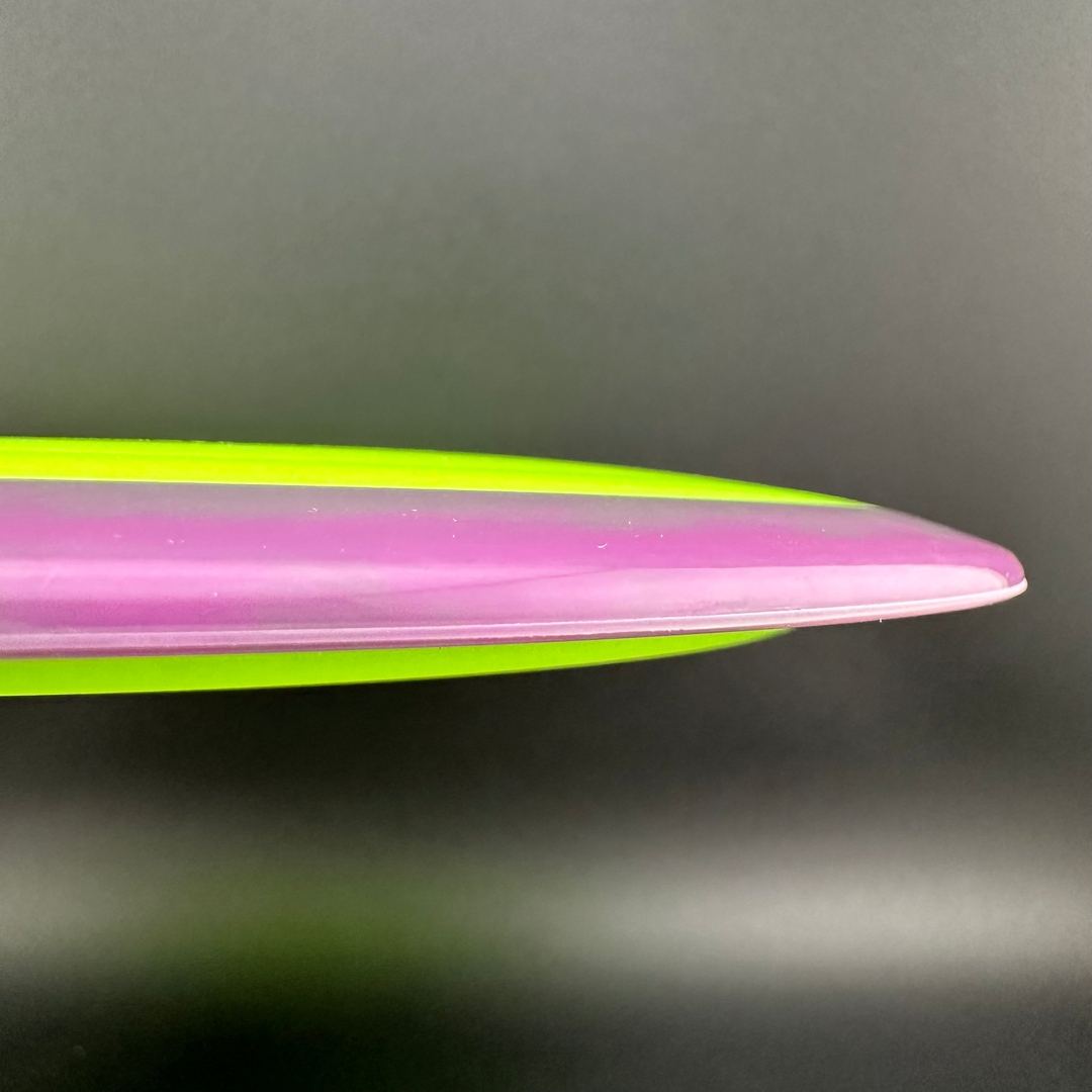 Rare Air Discs Fission Defy Crushin' Amanitas VIP 2.0 disc golf disc with vibrant design and bold branding.