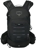 Osprey Raven 14 Black Hydration Pack with adjustable straps and hydration reservoir compartment for outdoor adventures.