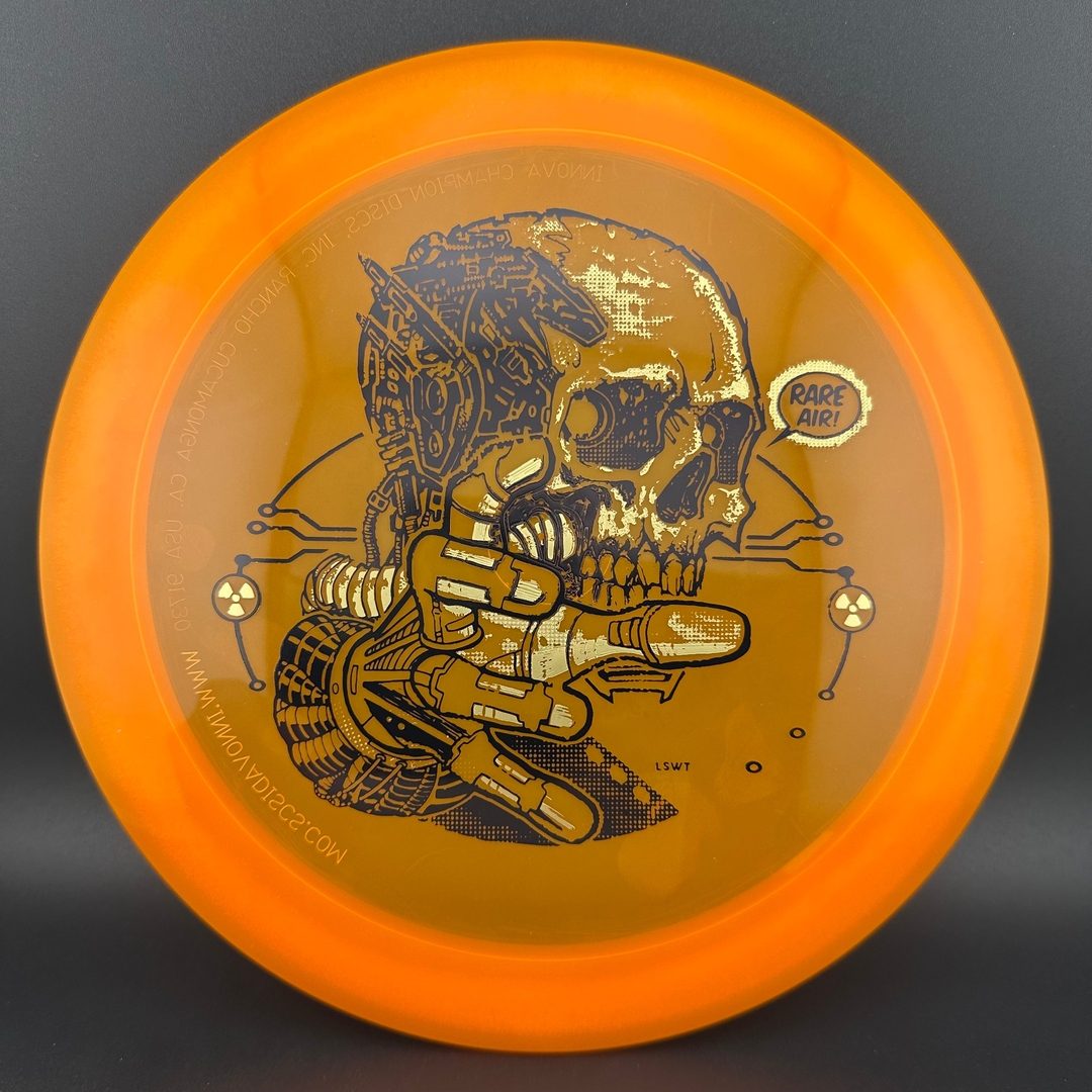 Rare Air Discs Gummy C-Blend Aztec disc golf disc from the FEAR V1 series by Les White, with vibrant design and detailed artwork.