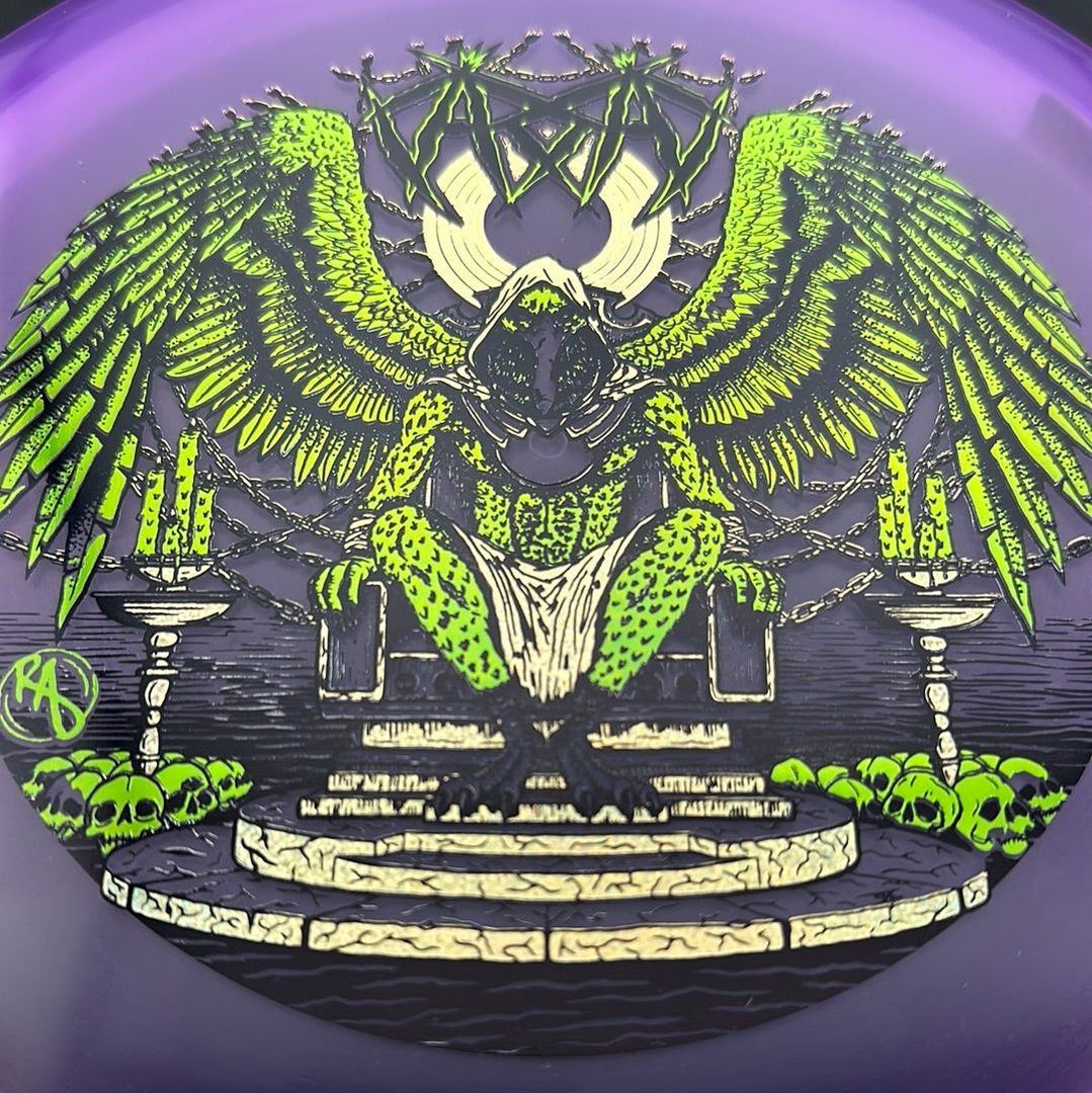 CryZtal Buzzz disc golf disc by Rare Air Discs featuring Karudi the Overseer artwork from Cult of RAD collection.