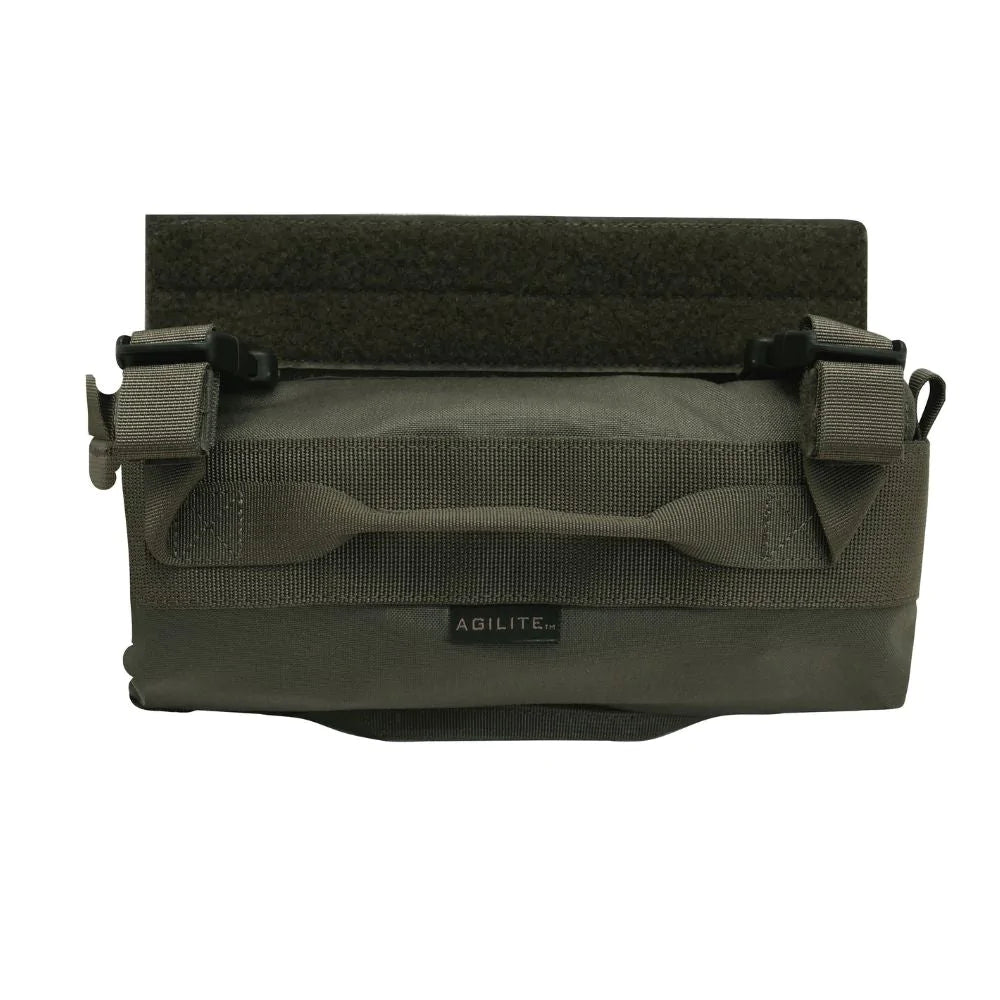 HCC Tactical BuddyStrap Injured Person Carrier in black, wearable medical rescue strap with padded handles and adjustable straps.