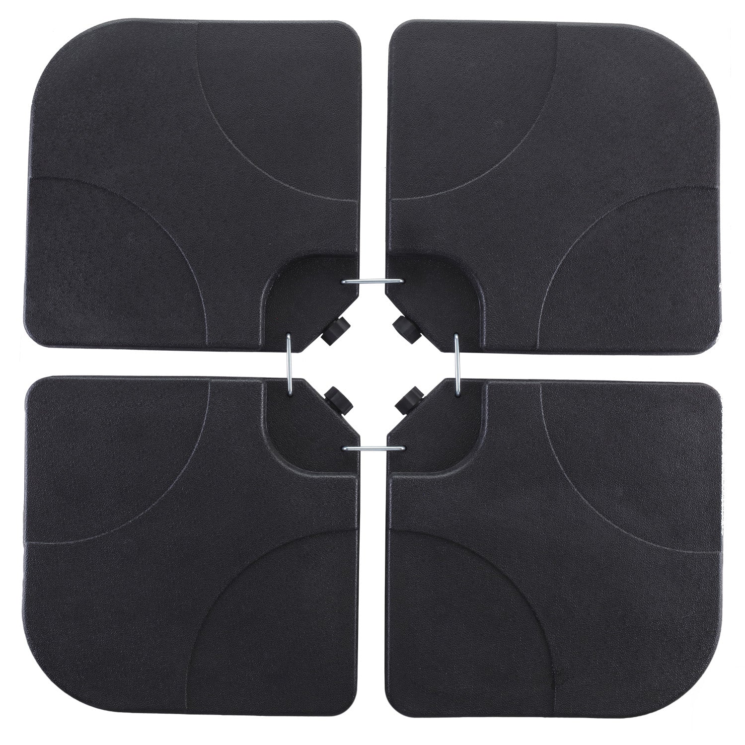 Ainfox 220 lb Weighted Umbrella Base Fillable Patio Umbrella Stand Waterproof Holder 4 Pack Weights Black