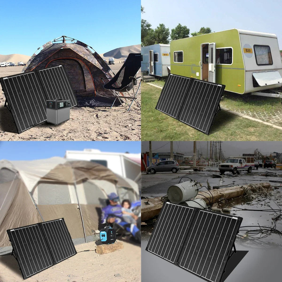 ACOPower 100w 12v Portable Solar Panel kit, Foldable Mono Suitcase, proteusX Waterproof 20A Charge Controller - We The Collective