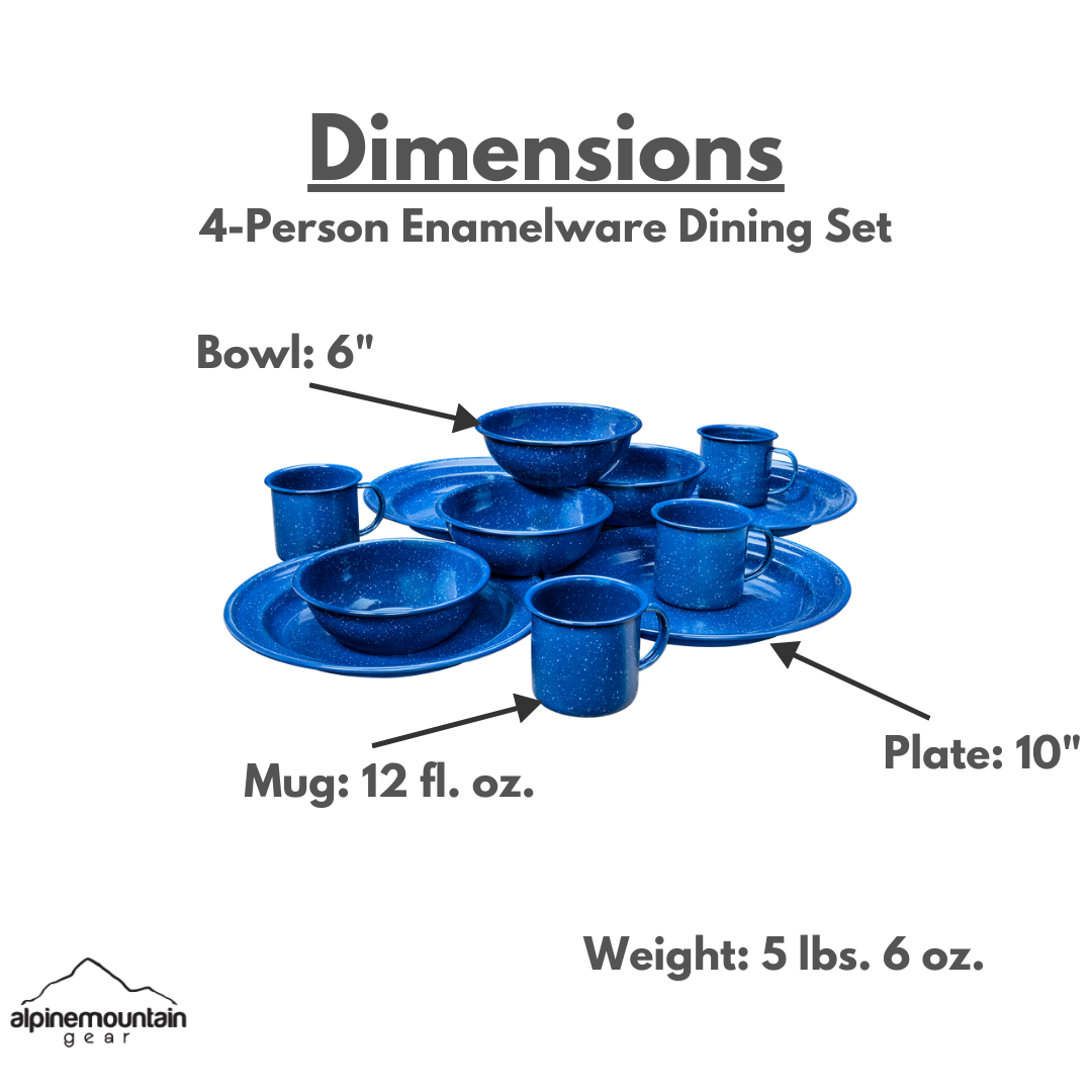 4 Person Enamel Table Set - OVERLANDERS Outfitter