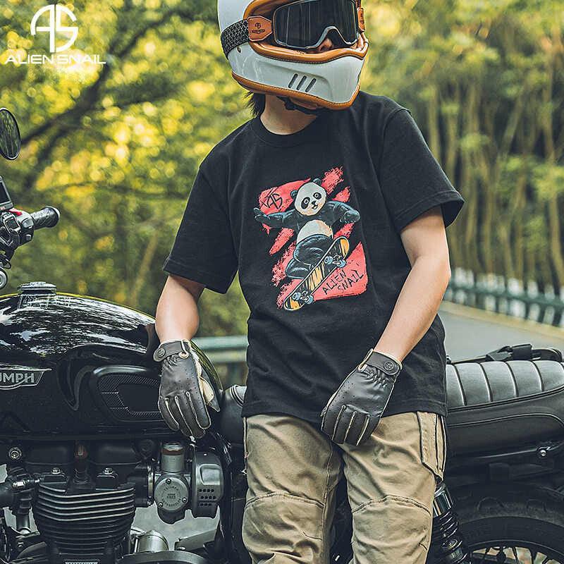 Bean's Moto Booth Alien Snail™ touchscreen-compatible sheepskin motorcycle gloves shown in black with reinforced palms and snug fit.