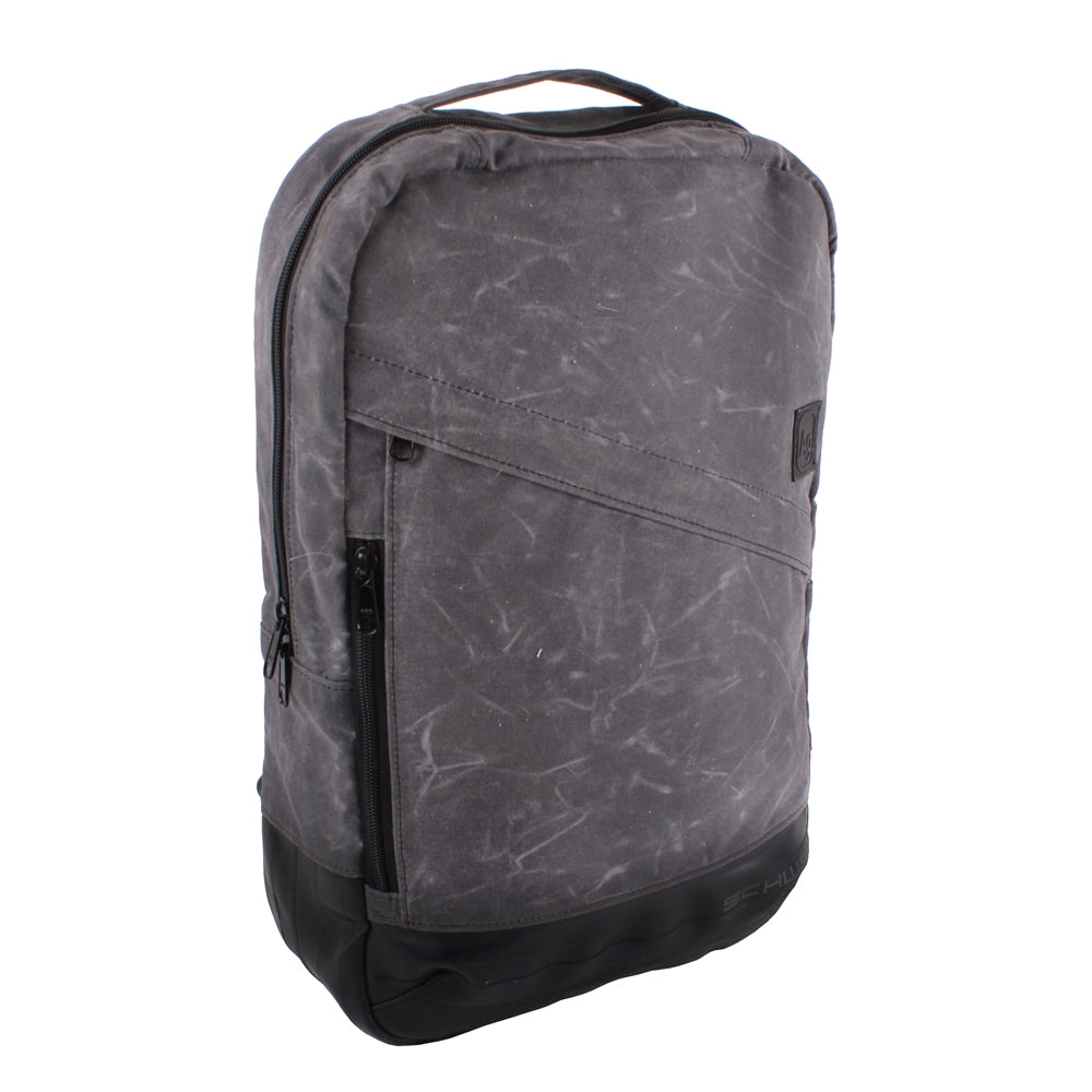 Waxed Brooklyn Backpack by ZEITBIKE, made in the USA, stylish and durable bags and panniers with a right side perspective.