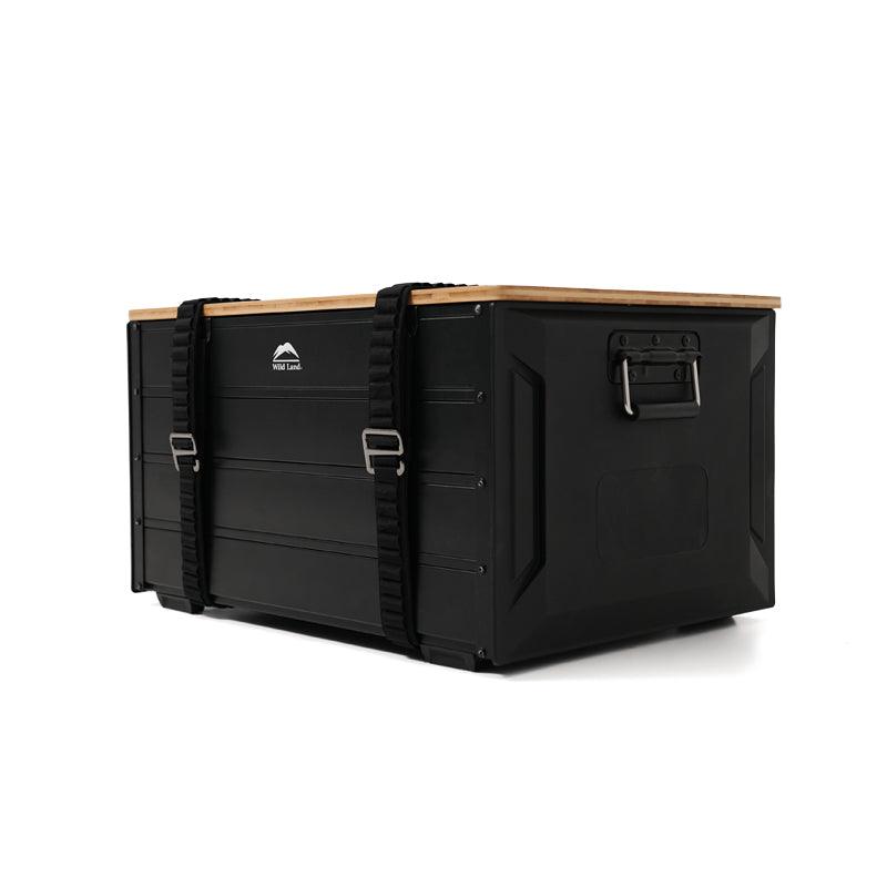 Wild Land collapsible storage box shown in a neutral color, featuring a flexible design and sturdy handles for organization.