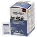 Pack of 125 non-aspirin medicine and topical tablets in blister packs, featuring two tablets per pack for pain relief and treatment.