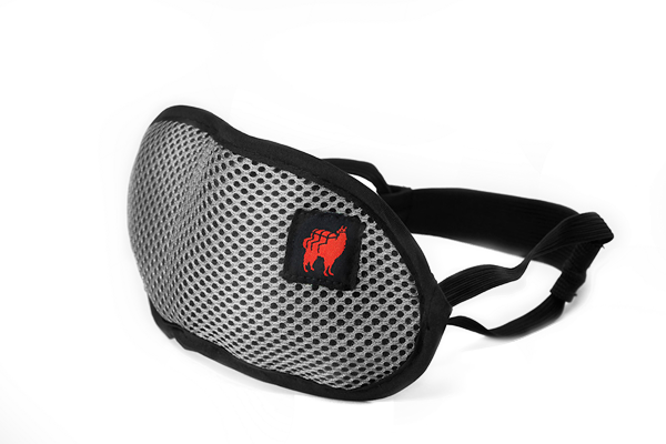 Blackout travel eye and sleep mask by GrandTrunk, made of soft fabric, designed to block light for better sleep during travel.