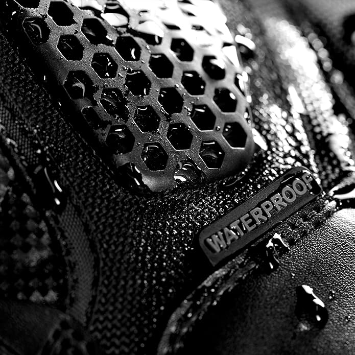Magnum Boots Strike Force 8-inch waterproof tactical combat boots with sturdy leather and breathable mesh uppers.