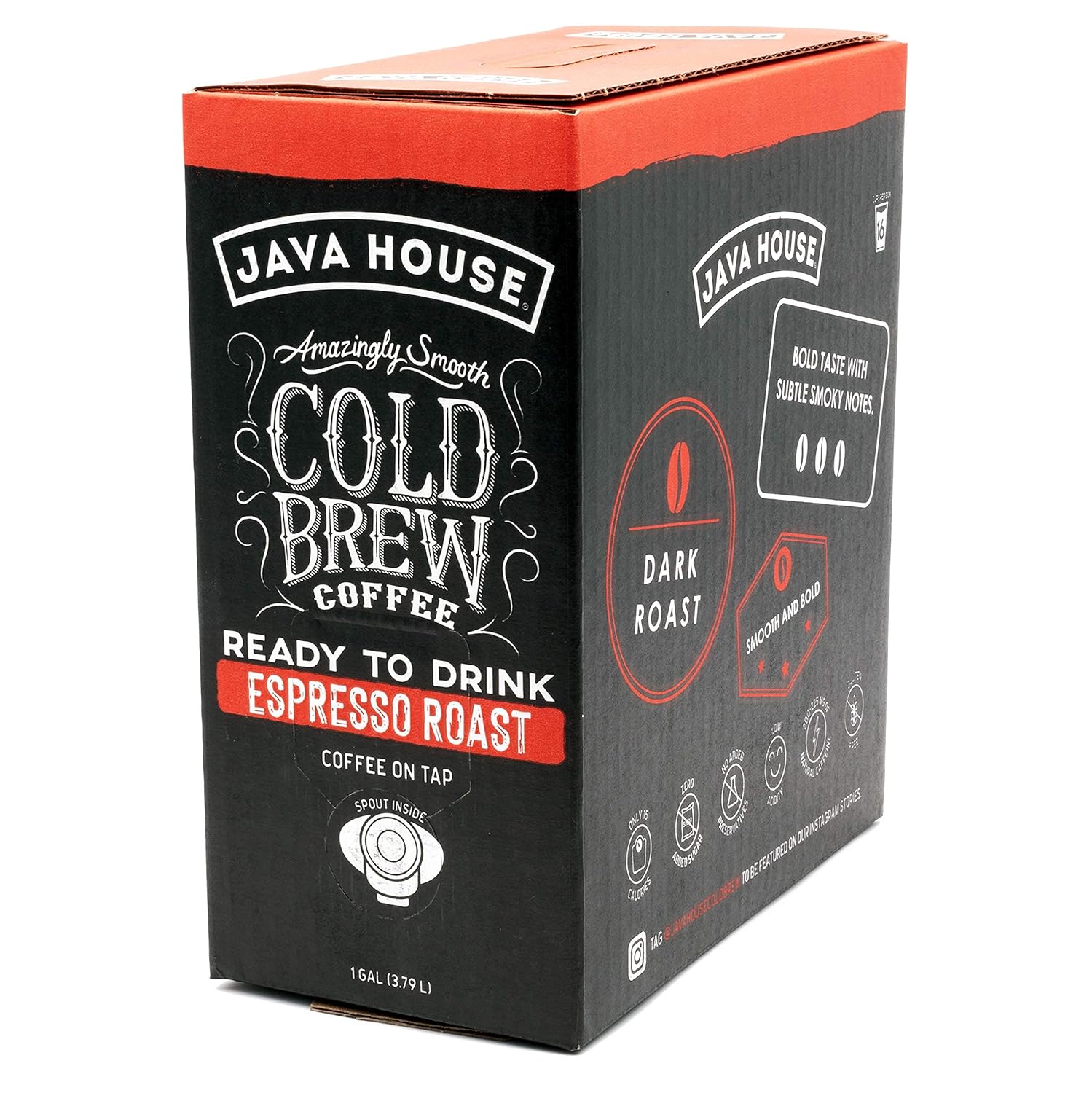 Cold brew on tap espresso from Java House, served in a glass with a creamy layer and dark coffee color.