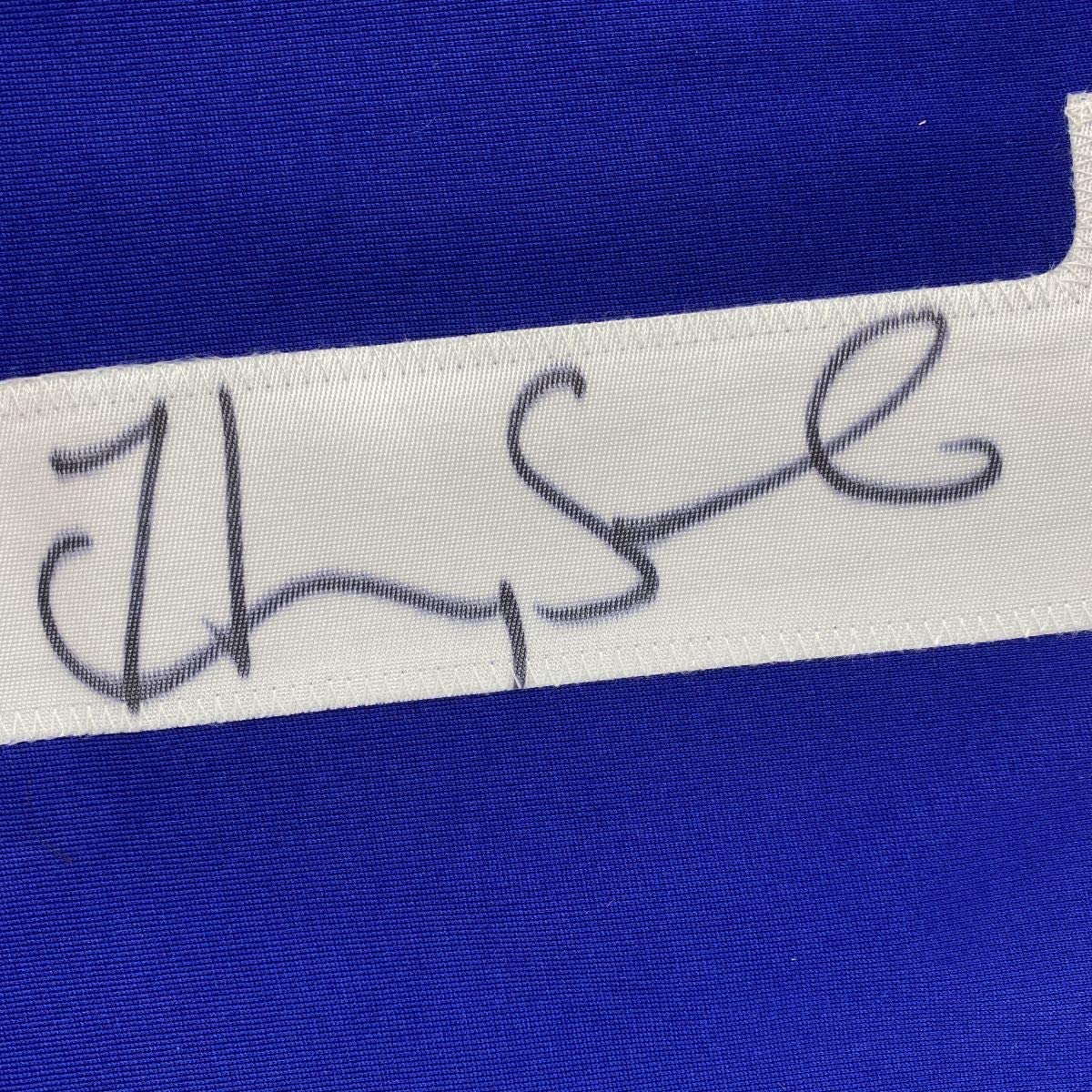 Framed Autographed/Signed Hope Solo 35x39 United States USA Blue Soccer Jersey JSA COA - OVERLANDERS Outfitter