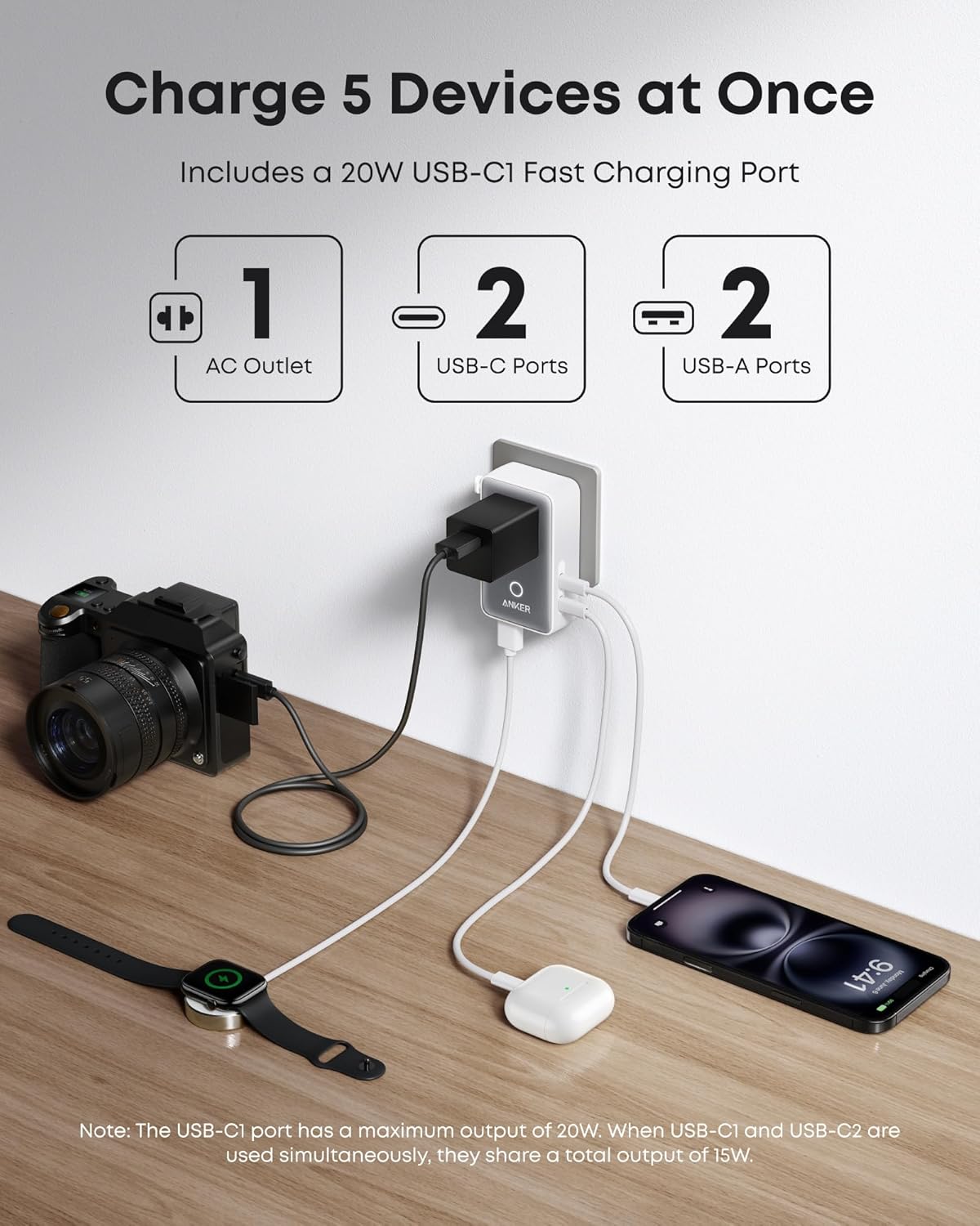 Anker Nano Travel Adapter (5-in-1, 20W, 1-Pack) - We The Collective