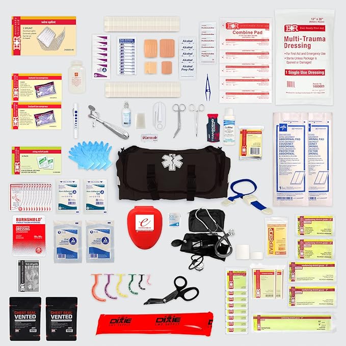 Deluxe EMT Trauma Kit - Fully Stocked First Responder Bag - We The Collective