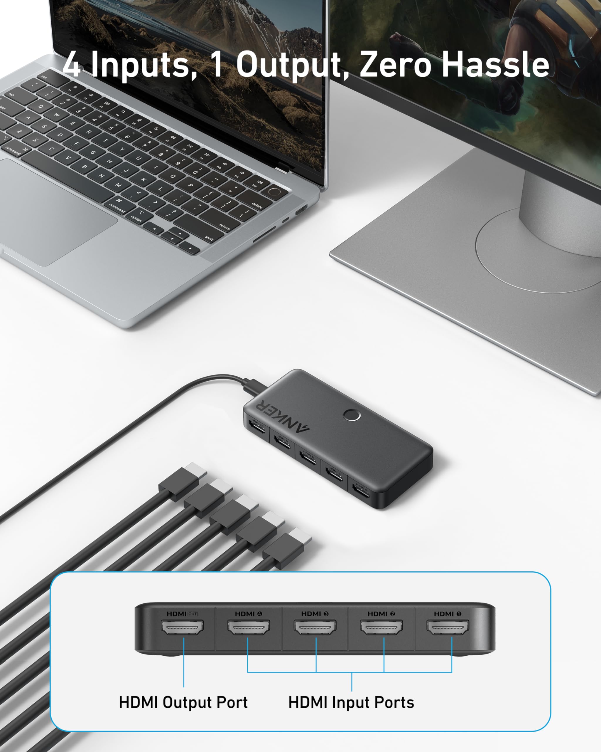 Anker HDMI Switch (4 in 1 Out, 4K HDMI) - We The Collective