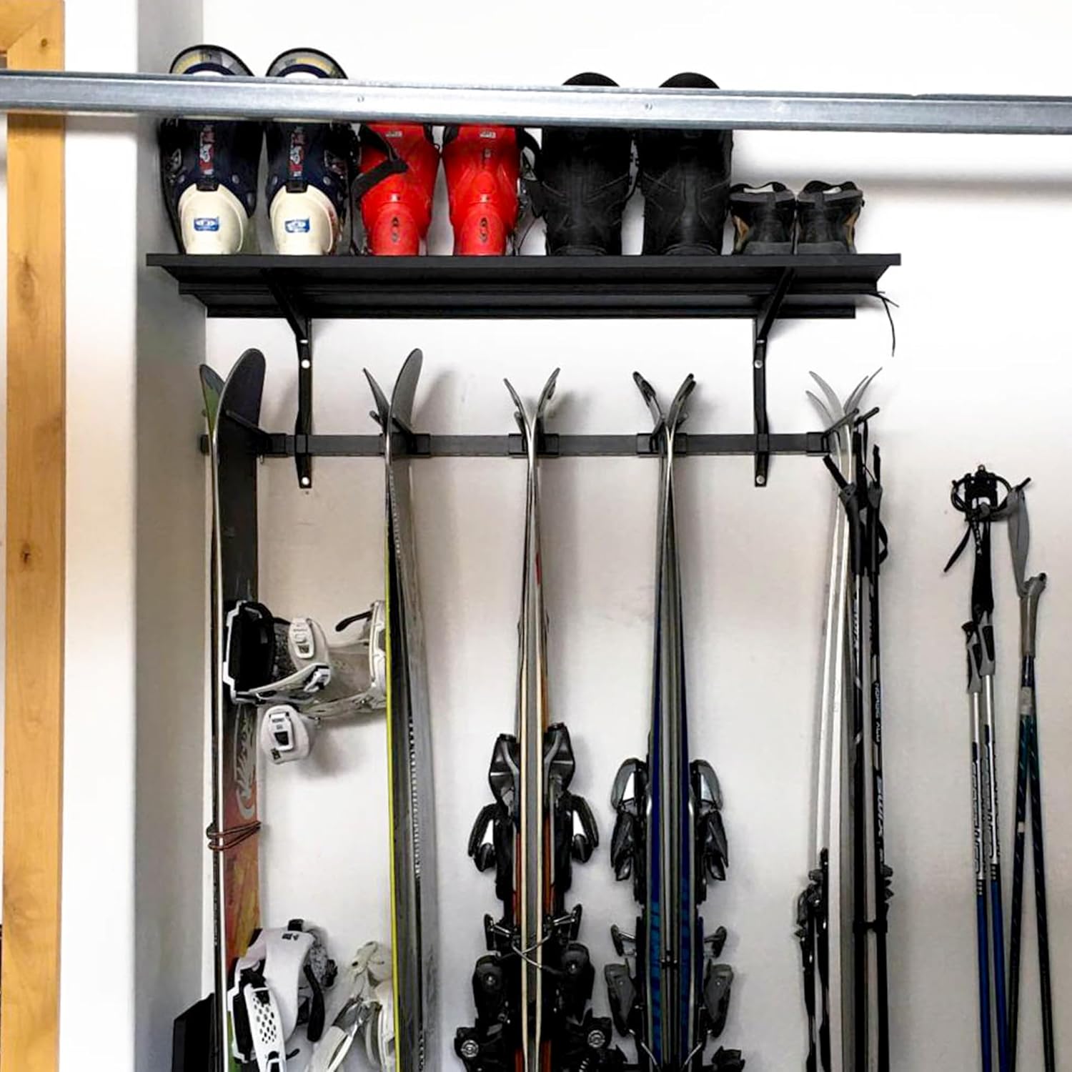 Solitude Ski Solid Shelf | Adjustable Wall Storage System | Holds 10 Pairs of Skis - OVERLANDERS Outfitter