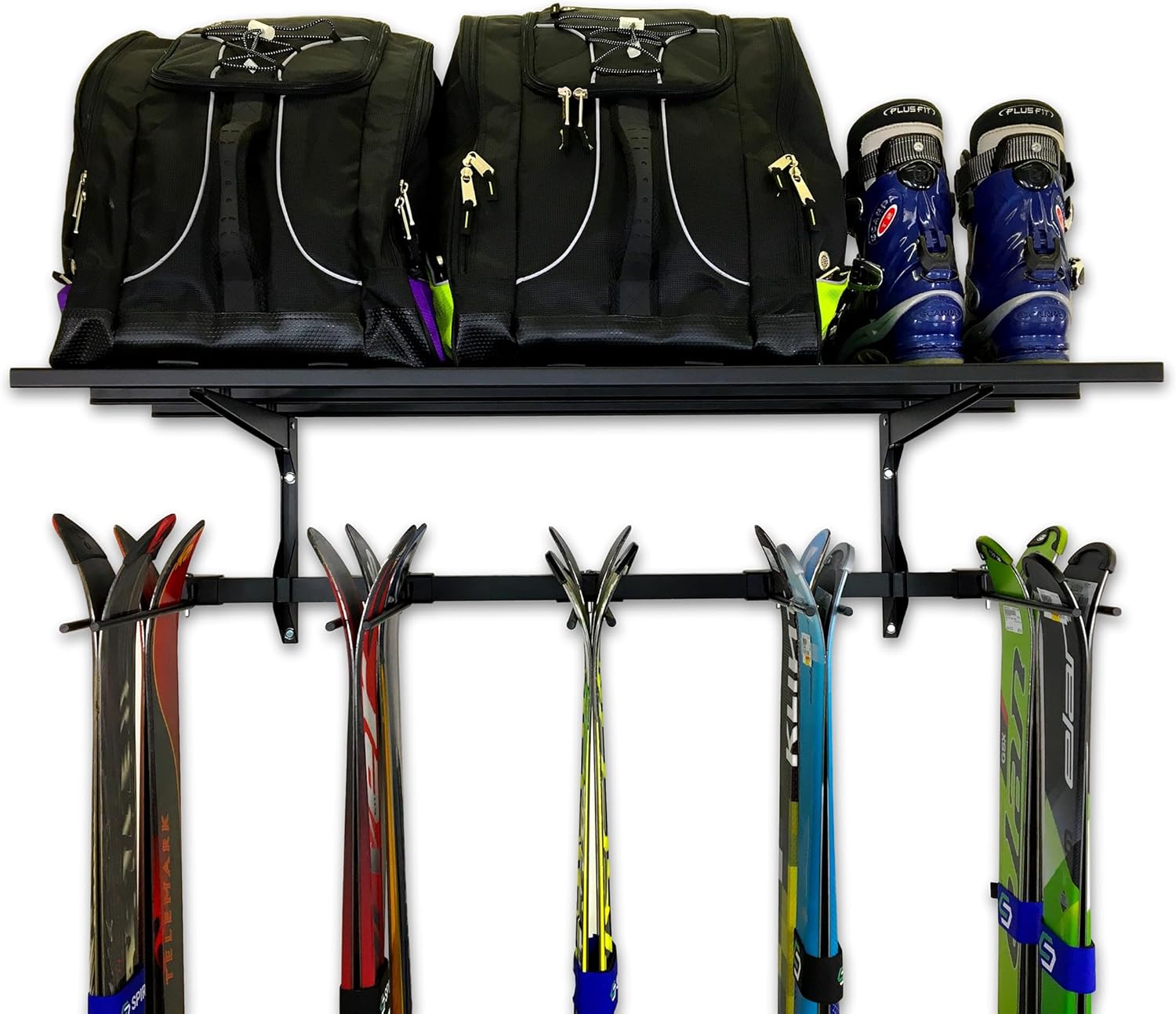 Solitude Ski Solid Shelf | Adjustable Wall Storage System | Holds 10 Pairs of Skis - OVERLANDERS Outfitter