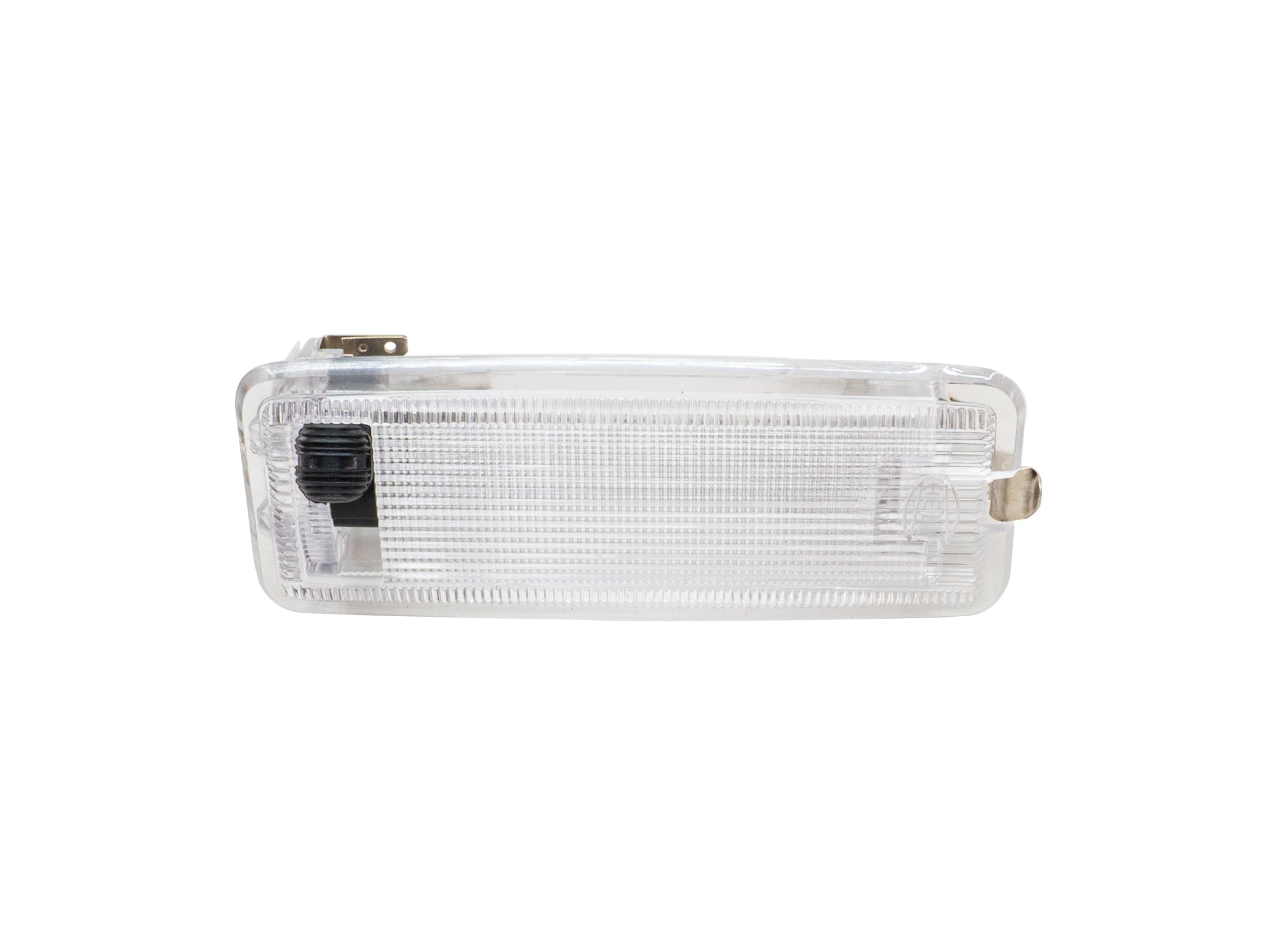 GoWesty dome light showing a round, clear lens with metal mounting bracket for vehicle interior lighting.