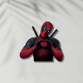 Deadpool motorcycle decorative stickers by Bean's Moto Booth featuring colorful Deadpool character designs.