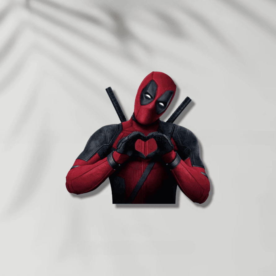Deadpool motorcycle decorative stickers by Bean's Moto Booth featuring colorful Deadpool character designs.