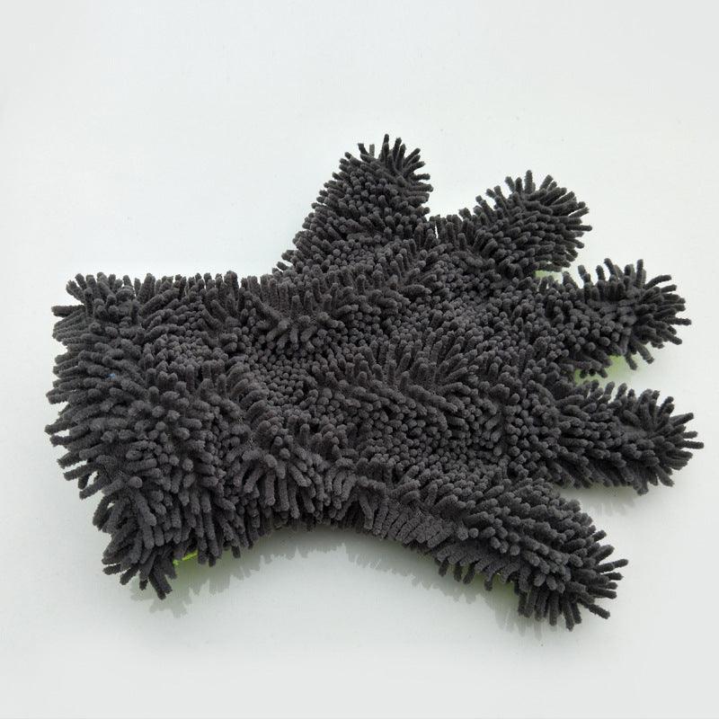 Bean's Moto Booth motorcycle washing gloves in black and red, with textured fingertips for cleaning and detailing motorcycle surfaces.