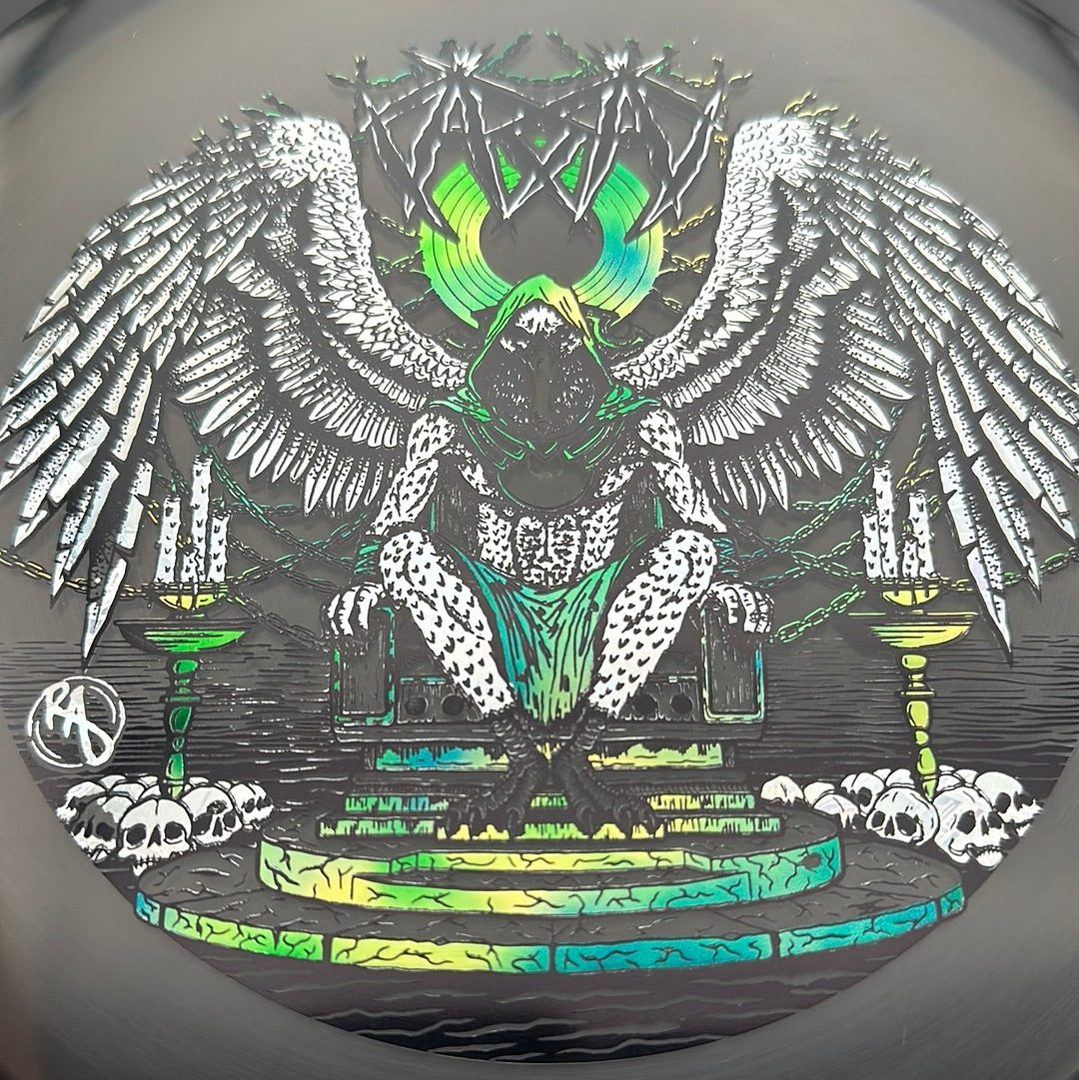 CryZtal Buzzz disc golf disc by Rare Air Discs featuring Karudi the Overseer design from Cult of RAD series.