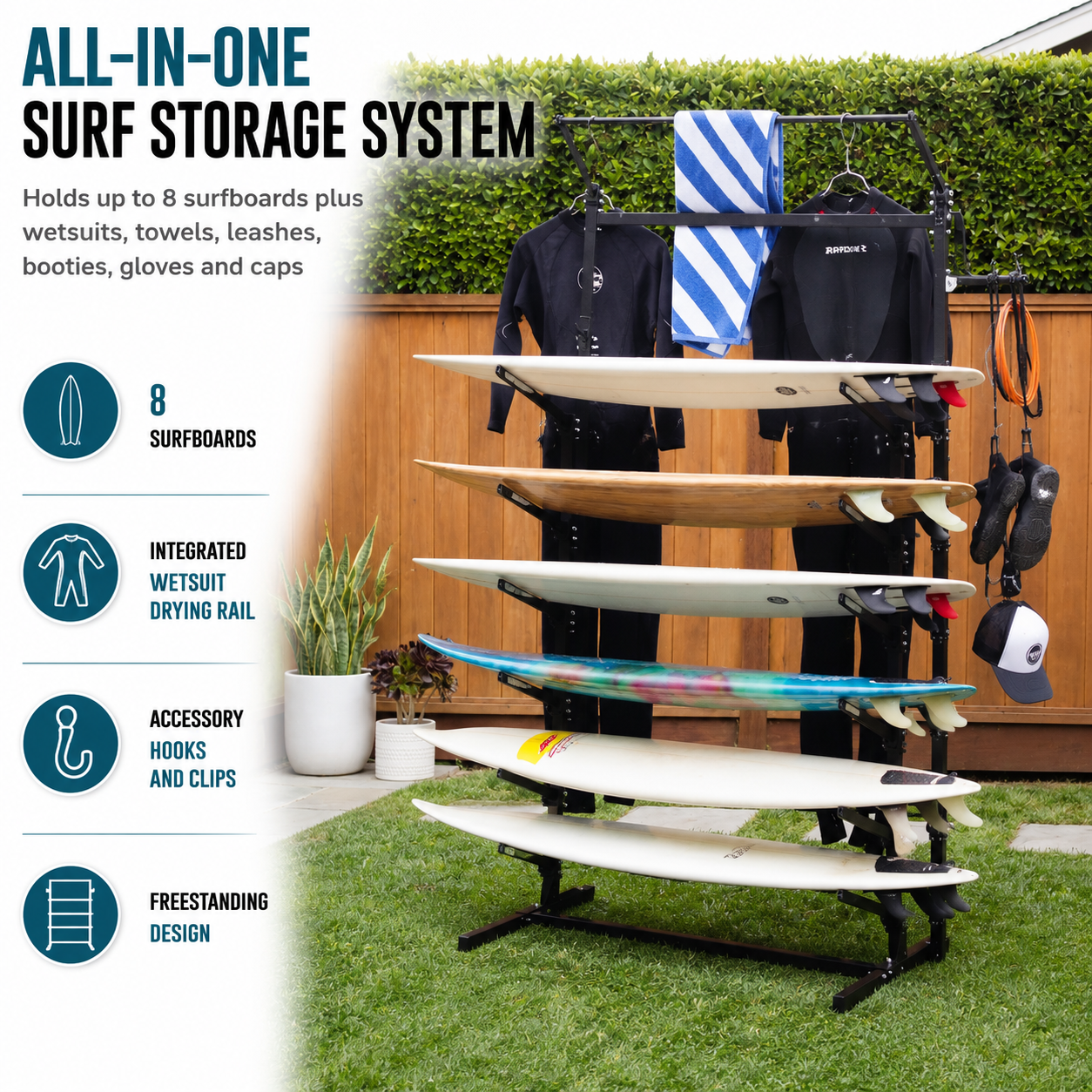 G-Surf PRO | Holds 8 Boards and Gear | Indoor-Outdoor - OVERLANDERS Outfitter