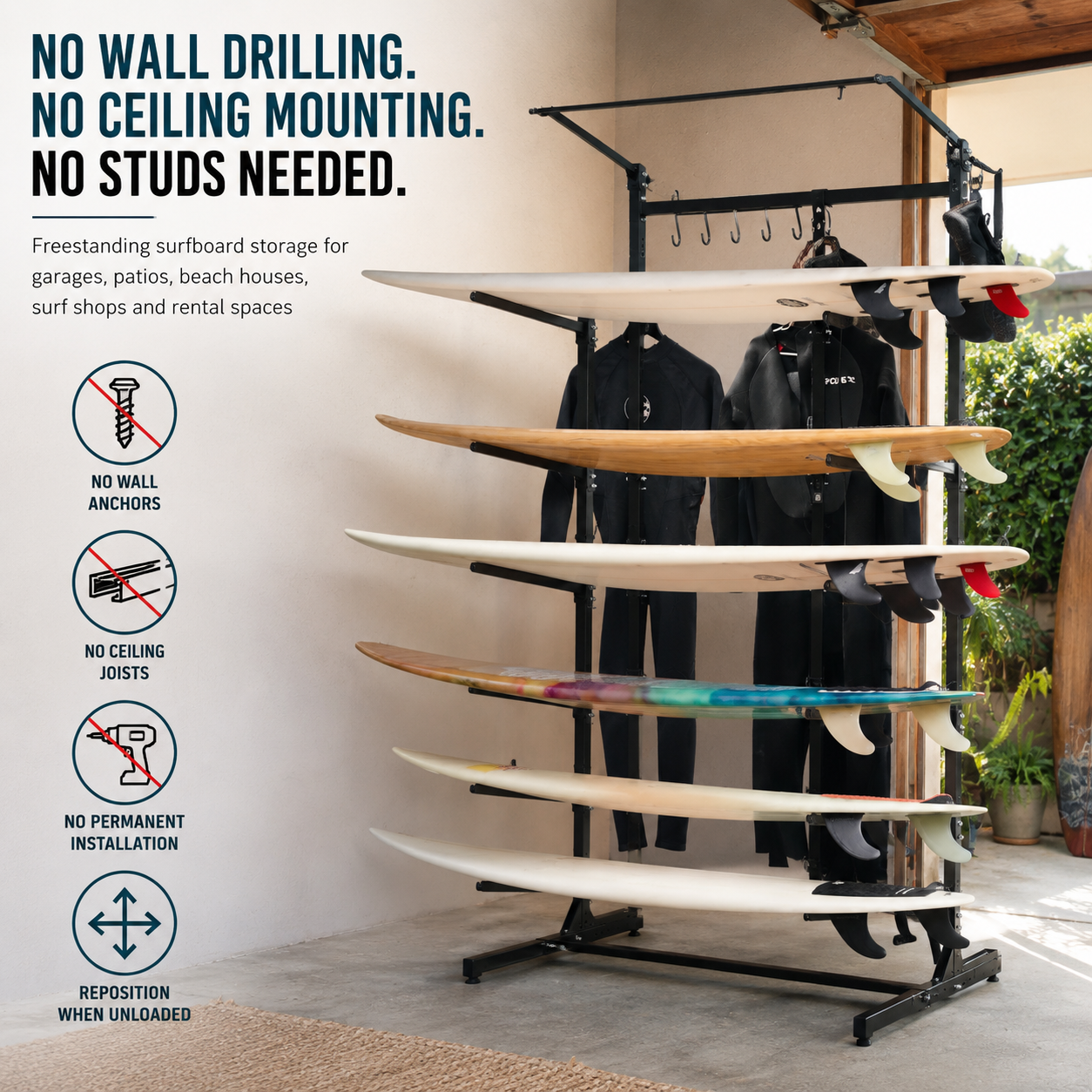 G-Surf PRO | Holds 8 Boards and Gear | Indoor-Outdoor - OVERLANDERS Outfitter