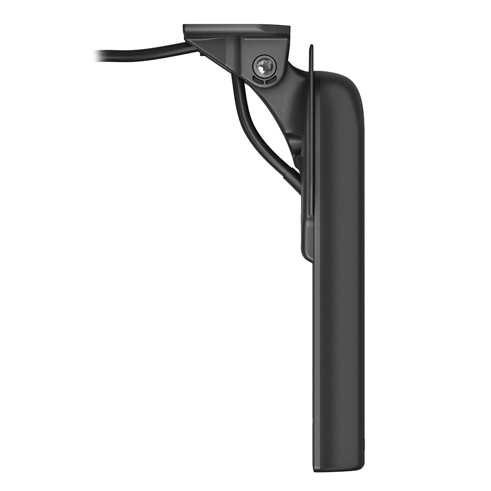 Garmin GT56UHD-TM transom mount transducer for marine sonar and fish finder, shown attached to boat hull.