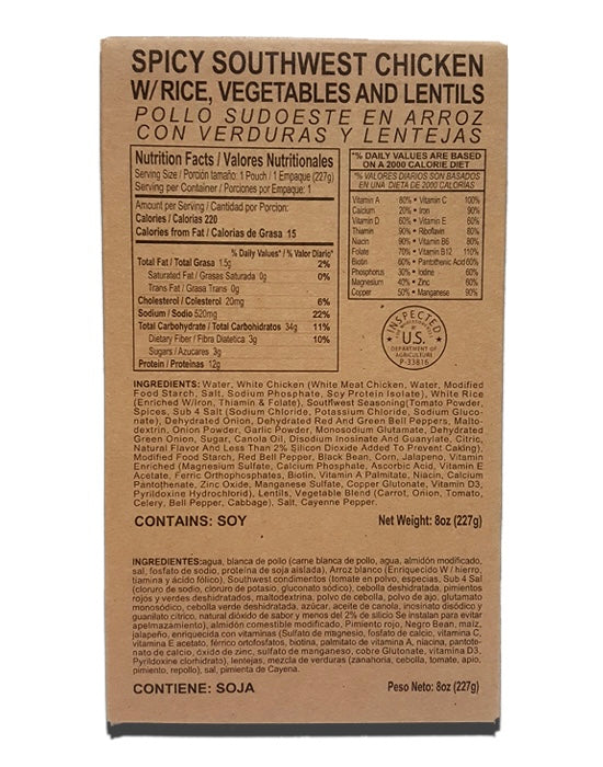 Alpenglow Readiness Supply MRE meals in standard variety with heating packs for emergency preparedness.