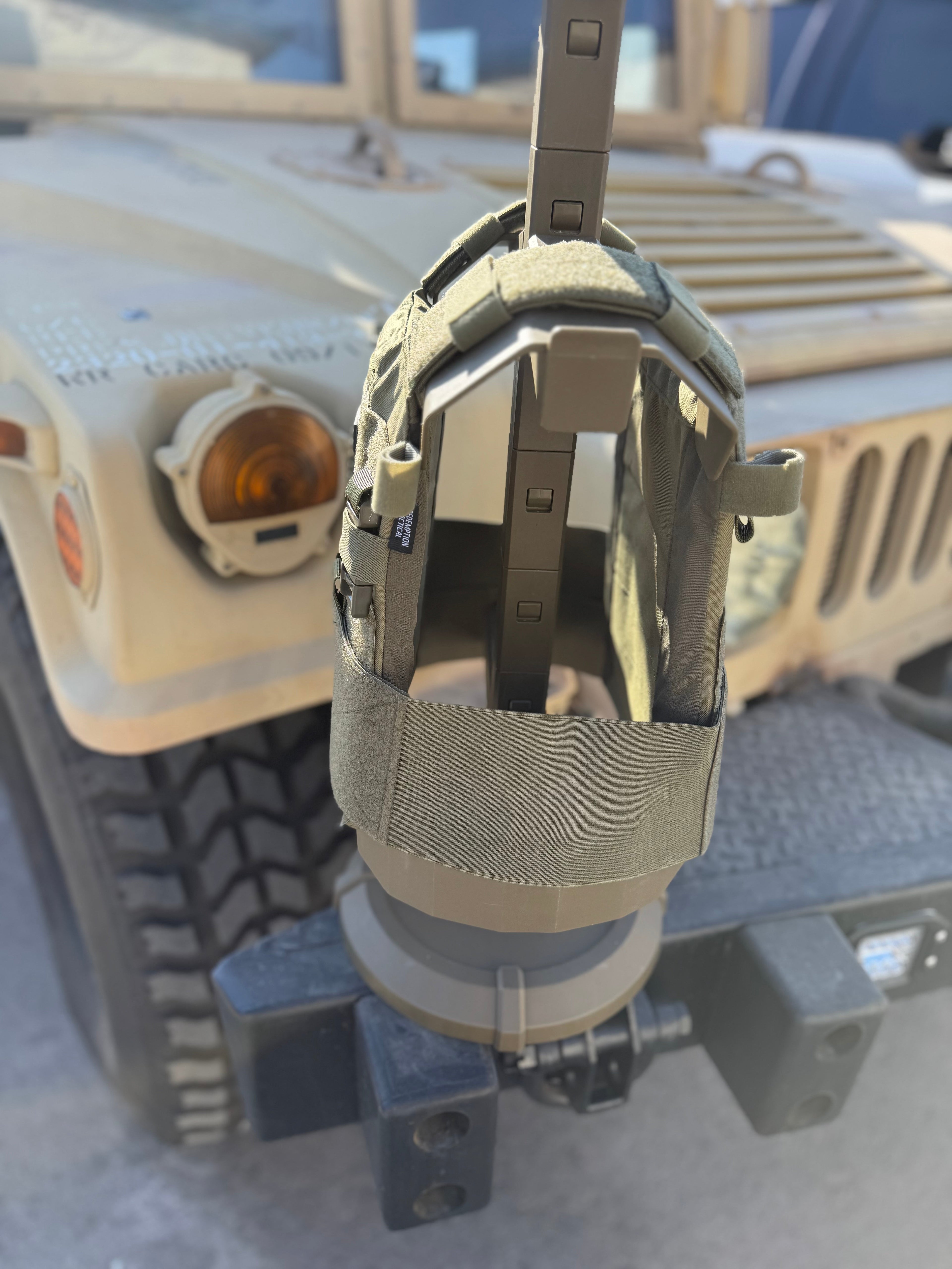 Pair of Redemption Tactical Level IV Recon 2.0 armor plates in 8x10 size, shown with or without carrier for tactical protection.
