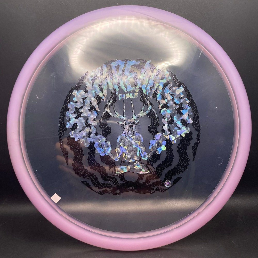 Rare Air Discs Eternal Mustang Midrange disc golf disc featuring a custom elk stamp and vibrant design.