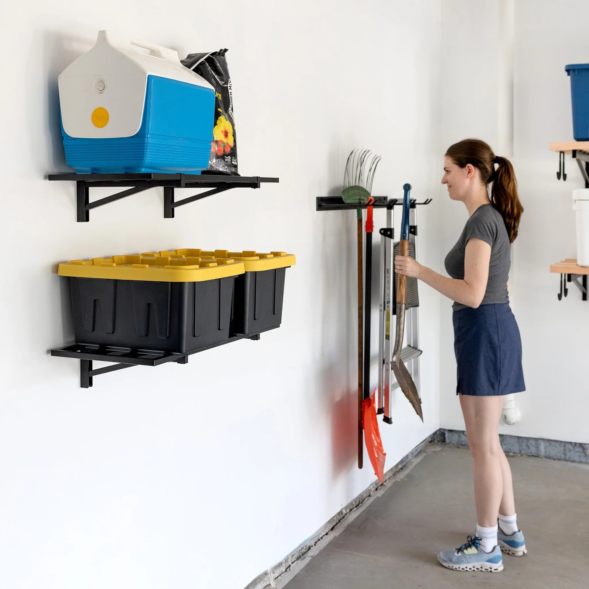 1' x 2' Bristol Garage Wall Mount Shelves | 2 Pack | Black - OVERLANDERS Outfitter