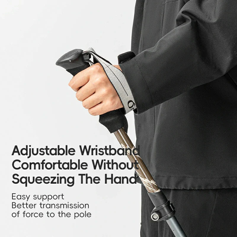 Qunature Foldable Lightweight Aluminum Trekking Pole with Adjustable Height and Grip - OVERLANDERS Outfitter
