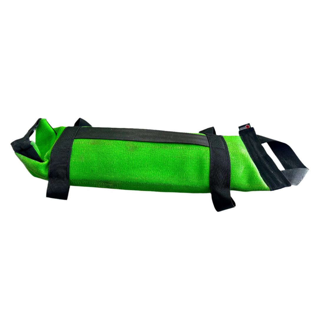 Recycled Firefighter Workout Battle Bag Spark Starter with adjustable straps and durable material for fitness training.