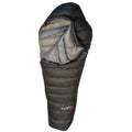 Near Zero Outdoor Gear NZ 20 mummy sleeping bag displayed in a cozy outdoor setting, showcasing its shape and design.