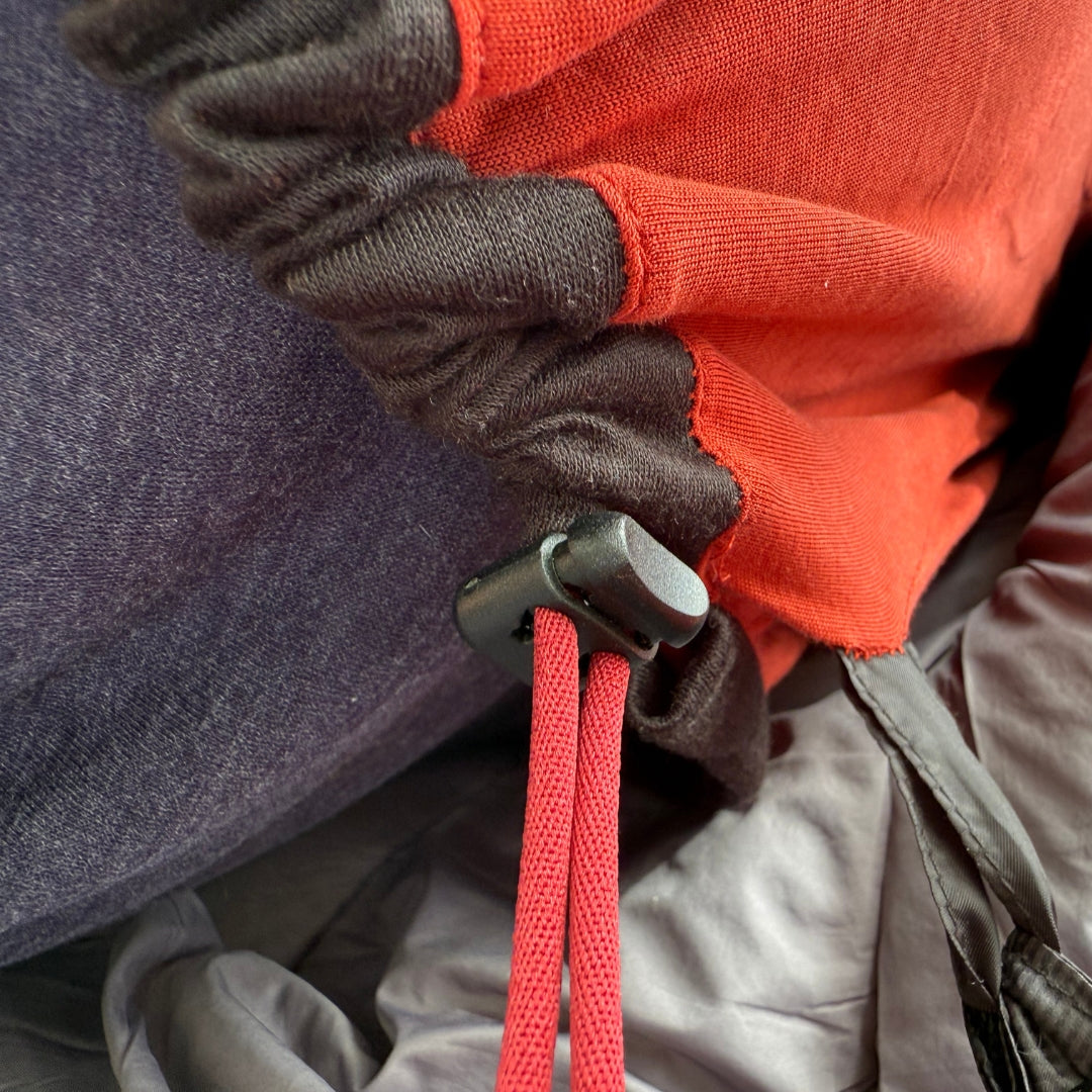 Near Zero Outdoor Gear sleeping bag liner in a lightweight, compact design, showcasing its soft fabric and stitching details.