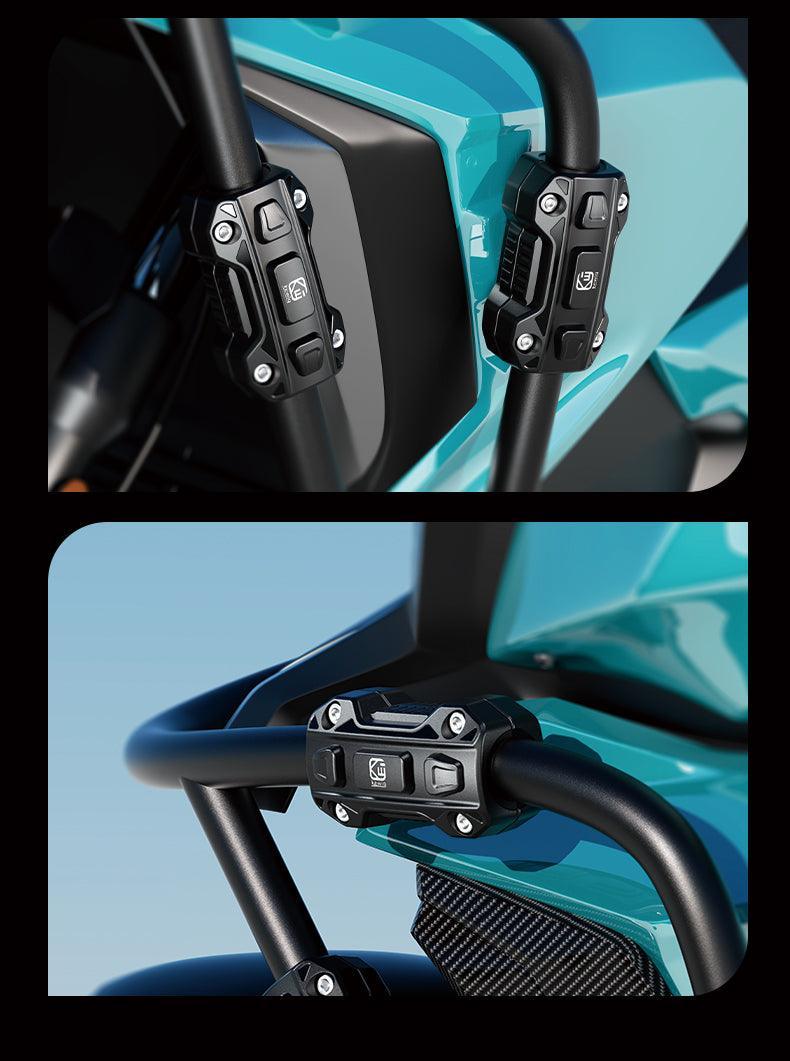 Bean's Moto Booth motorcycle crash bar protection buffer block, durable motorcycle accessory for crash protection.