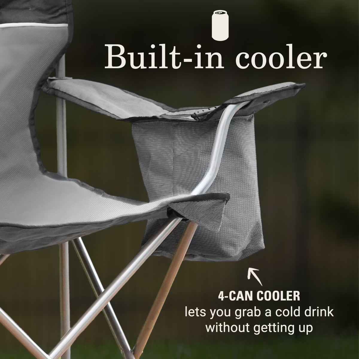 Coleman Cooler Quad Chair - Grey & Black - OVERLANDERS Outfitter