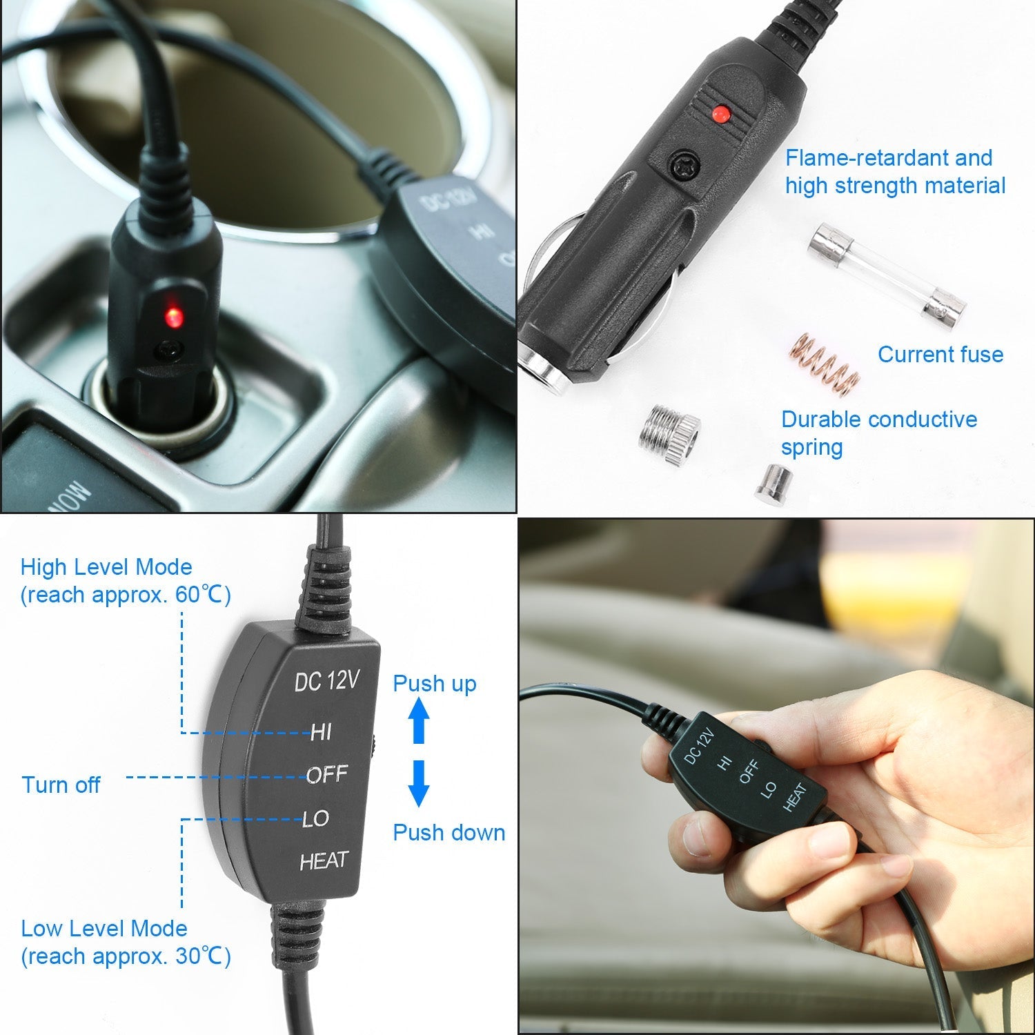Heated Car Seat Cushion 12V Auto Seat Cover Warmer with Adjustable Temperature Controller for Cars Trucks Vans SUV - OVERLANDERS Outfitter