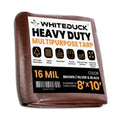 White Duck Outdoors 8’ x 10’ super heavy-duty poly tarp, 16 mil thick, durable waterproof polyethylene for outdoor use.
