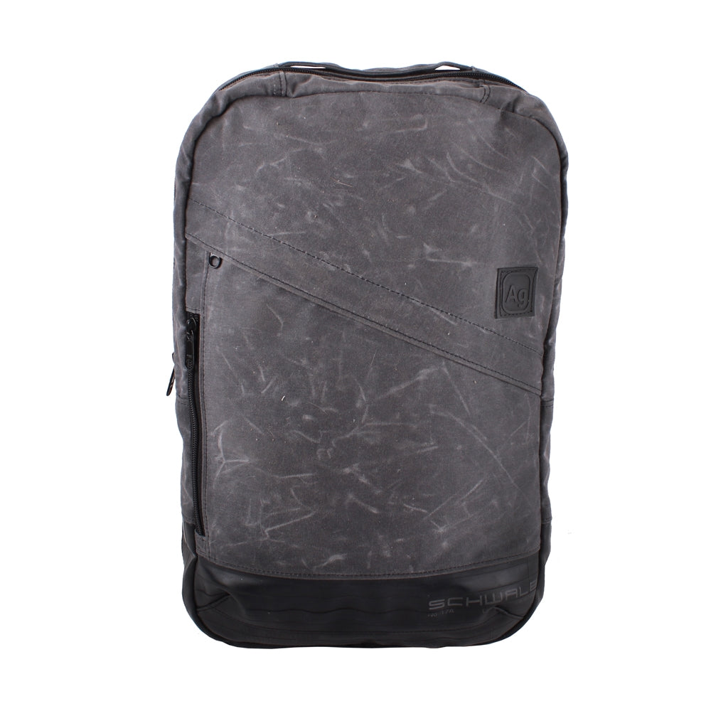 Waxed Brooklyn Backpack by ZEITBIKE from Alchemy Goods, featuring durable canvas material, front web pocket, and adjustable straps.