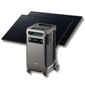 Green Vista Living Anker SOLIX F3800 solar generator with two 410W rigid solar panels in a outdoor setup.