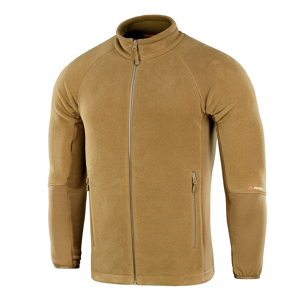 M-TAC Polartec fleece jacket in black, showcasing a soft, warm fabric with a zip front and functional pockets.