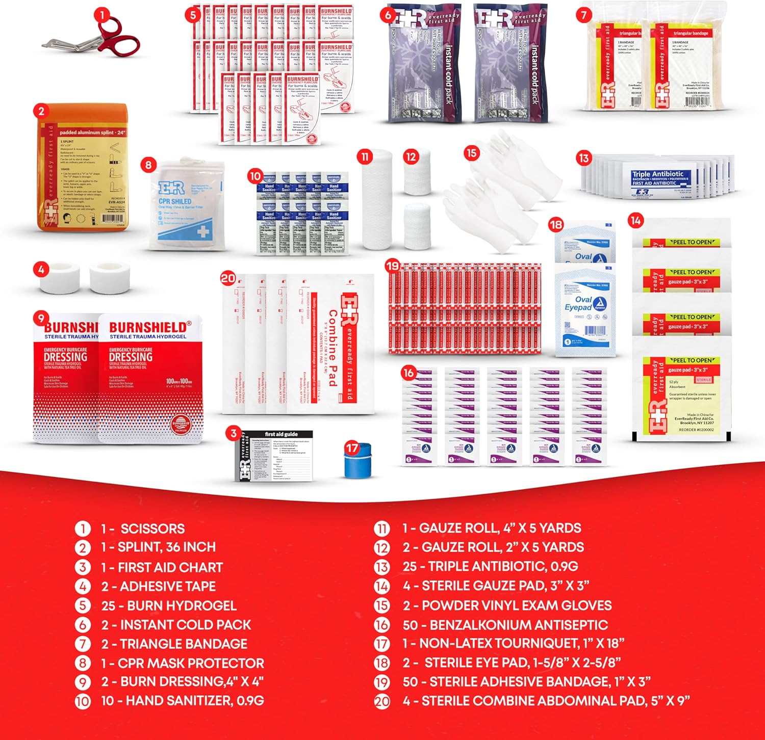 MediTac Kits fully stocked ANSI Class B first aid kit with bandages, antiseptic wipes, and medical supplies in a compact container