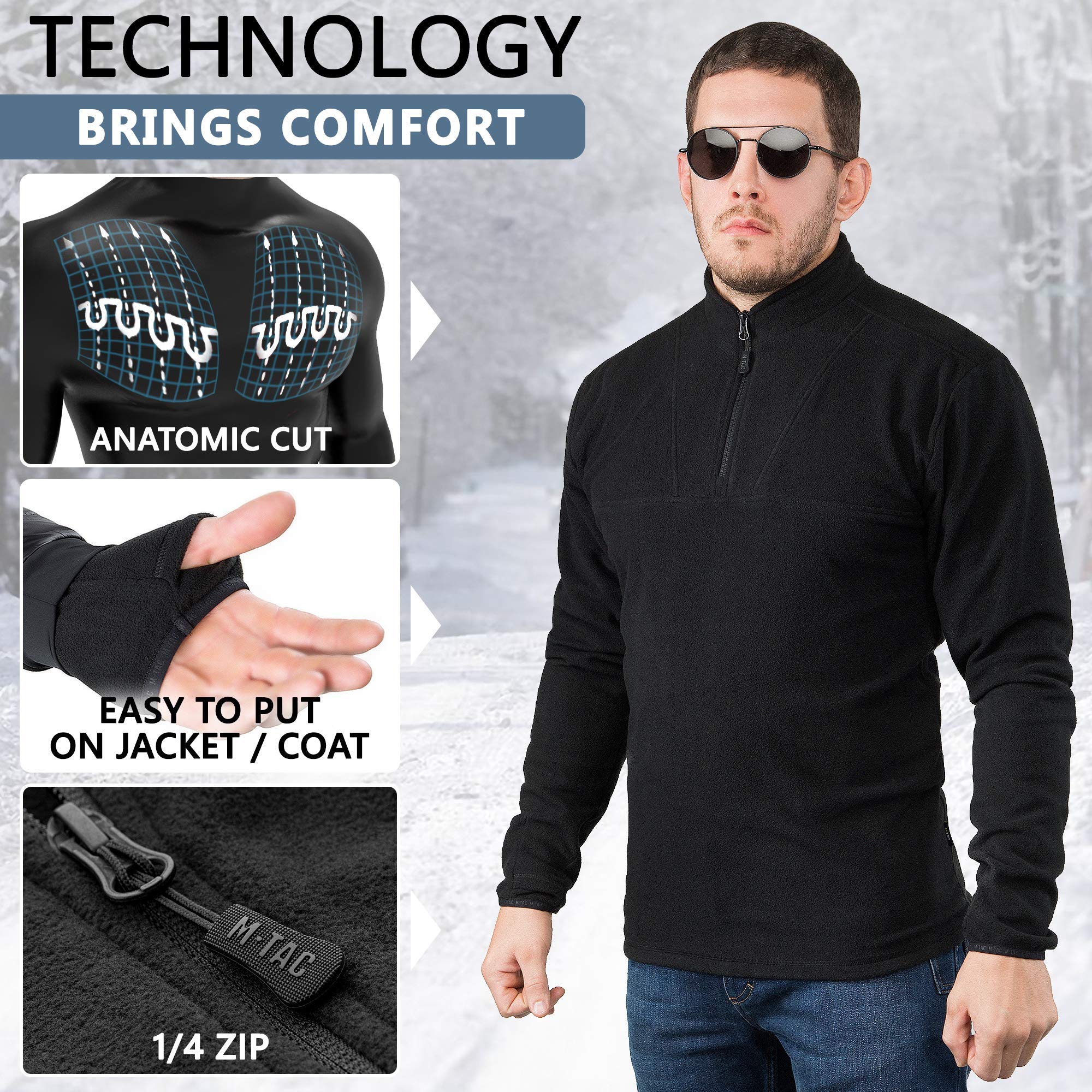 M-Tac Delta Fleece Jacket - Tactical Underwear Top Sweater 1/4 Zip - We The Collective