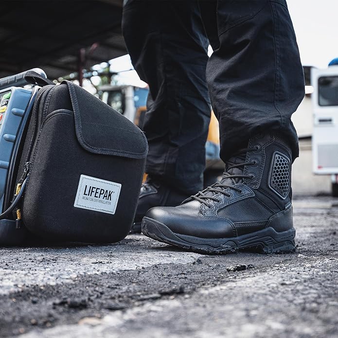 Magnum Boots Strike Force 8-inch waterproof tactical boots showing black leather and nylon upper with rugged sole