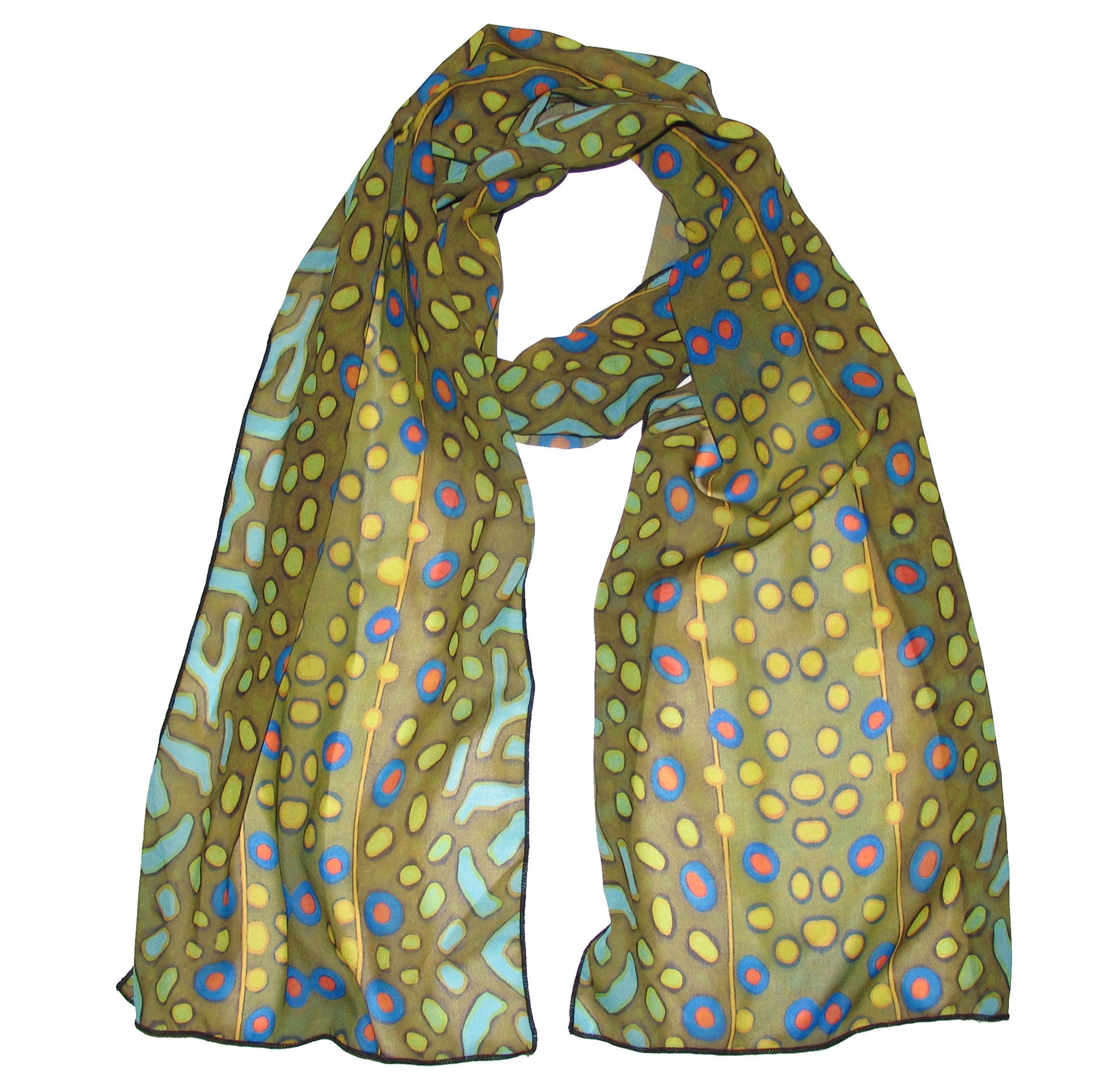 Fin-Flank Silk Brook Trout Scarf - OVERLANDERS Outfitter